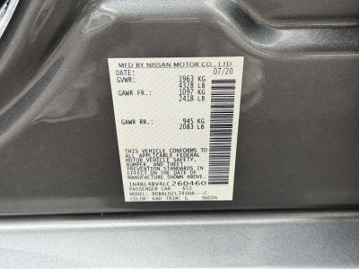 2020 Nissan Altima S FWD