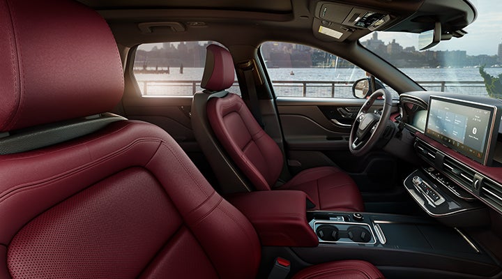 The available Perfect Position front seats in the 2024 Lincoln Corsair® SUV are shown. | Empire Lincoln of Huntington in Huntington NY