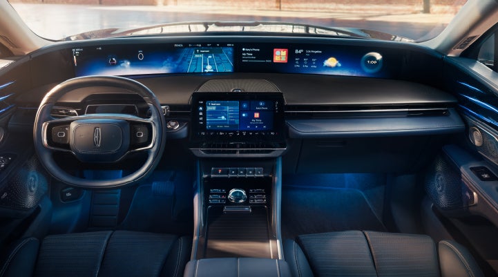 A large panoramic display is shown on the dashboard of a 2025 Lincoln Nautilus® SUV | Empire Lincoln of Huntington in Huntington NY