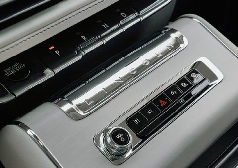 The piano key gear selector of a 2027 Lincoln Aviator® Back Label™ SUV. | Empire Lincoln of Huntington in Huntington NY